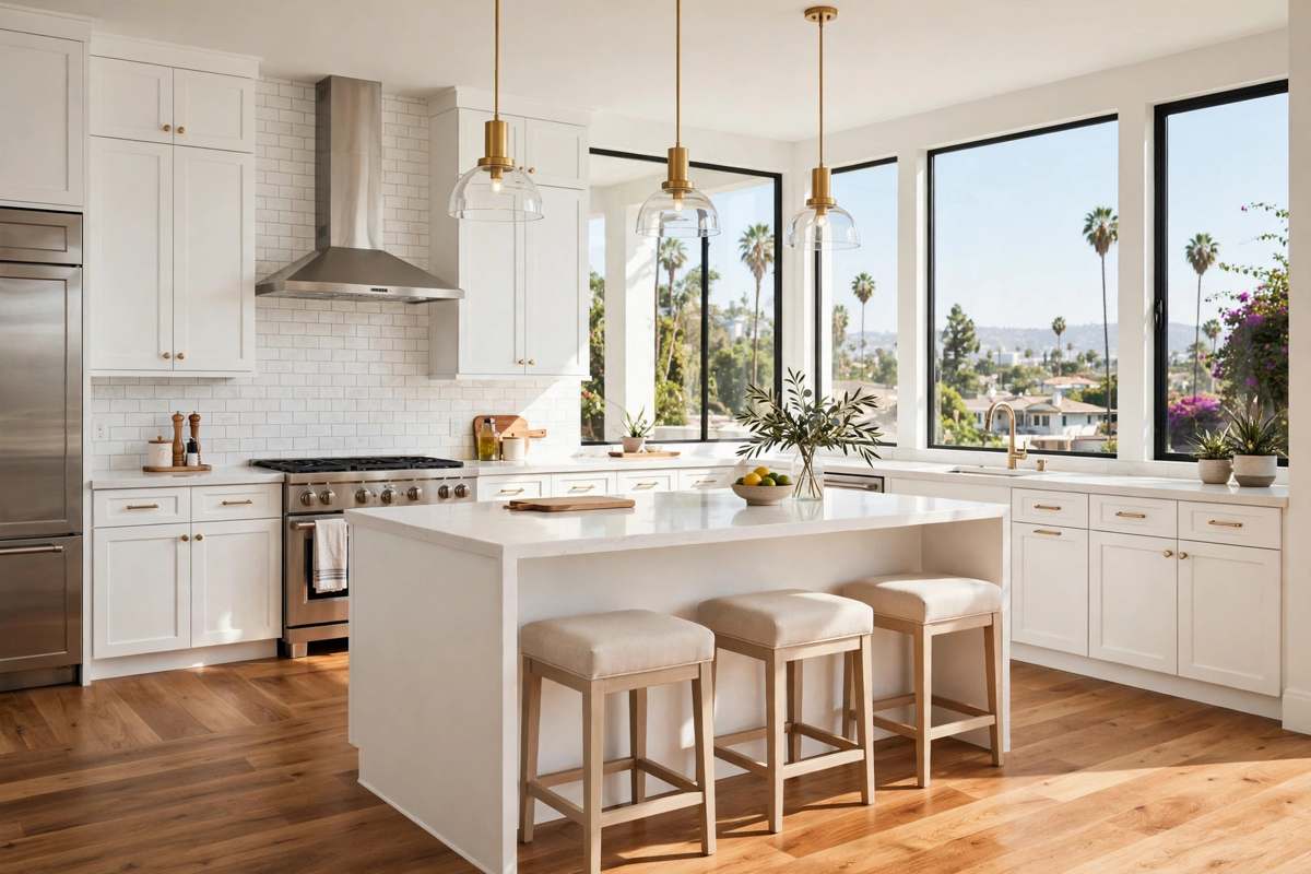 Newly renovated Los Angeles kitchen by Radiant Renovations Co.