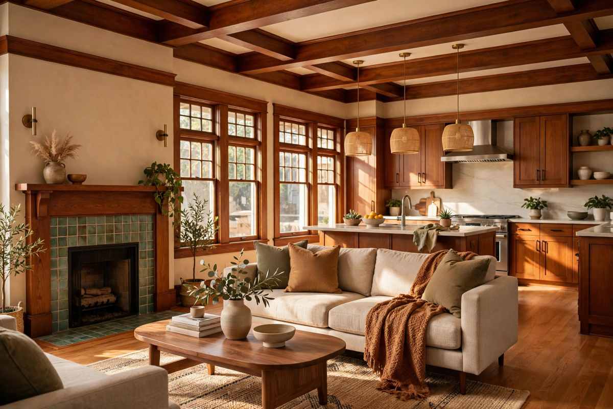 Renovated Los Angeles living room by Radiant Renovations Co.